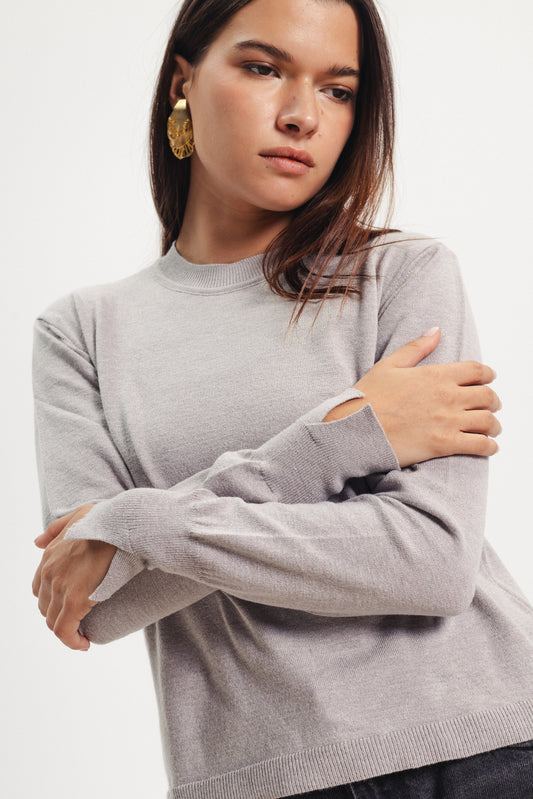Basic Crewneck Sweater - Grey