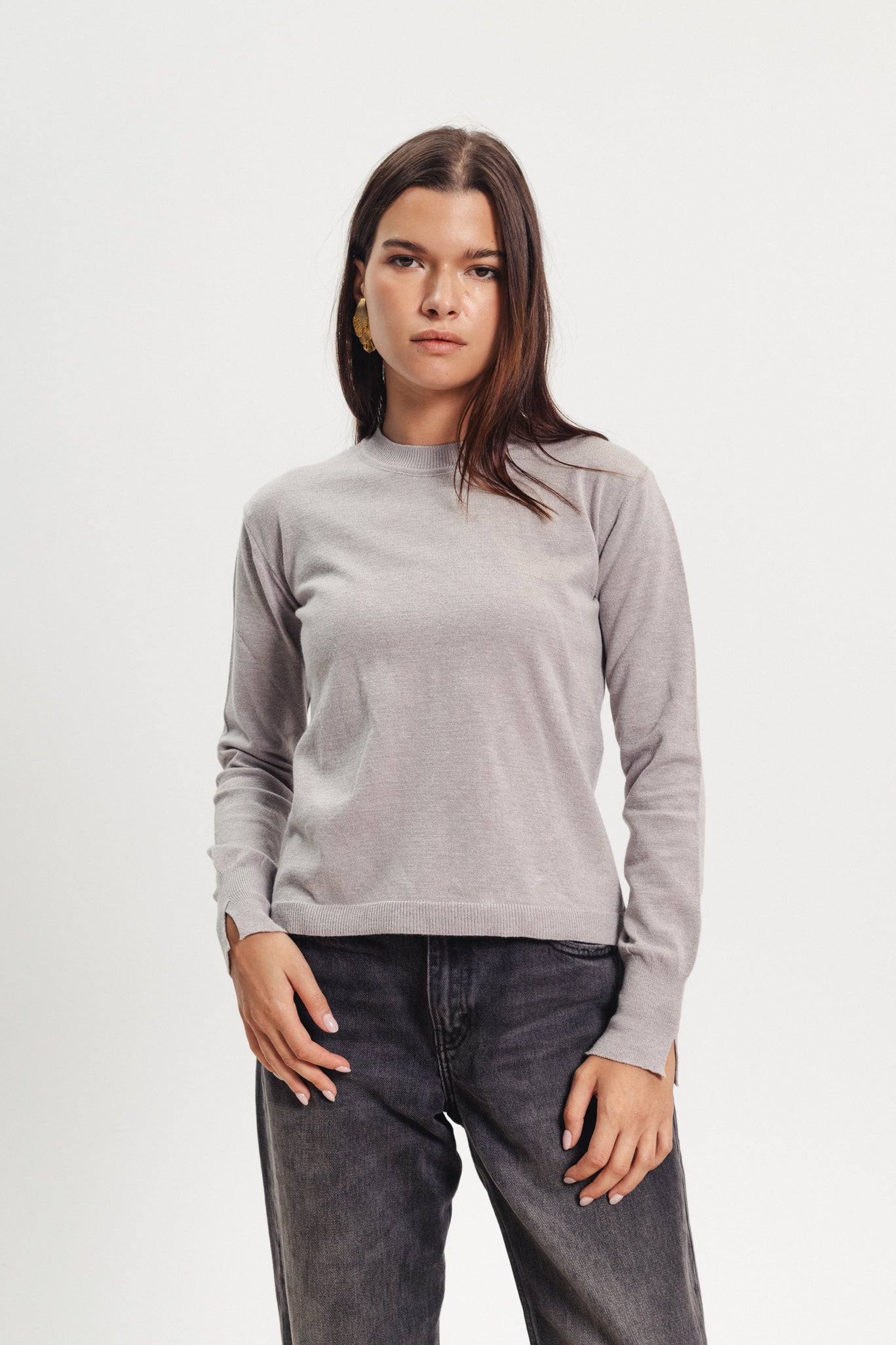 Basic Crewneck Sweater - Grey