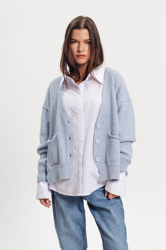 Wool Cardigan - Light Blue