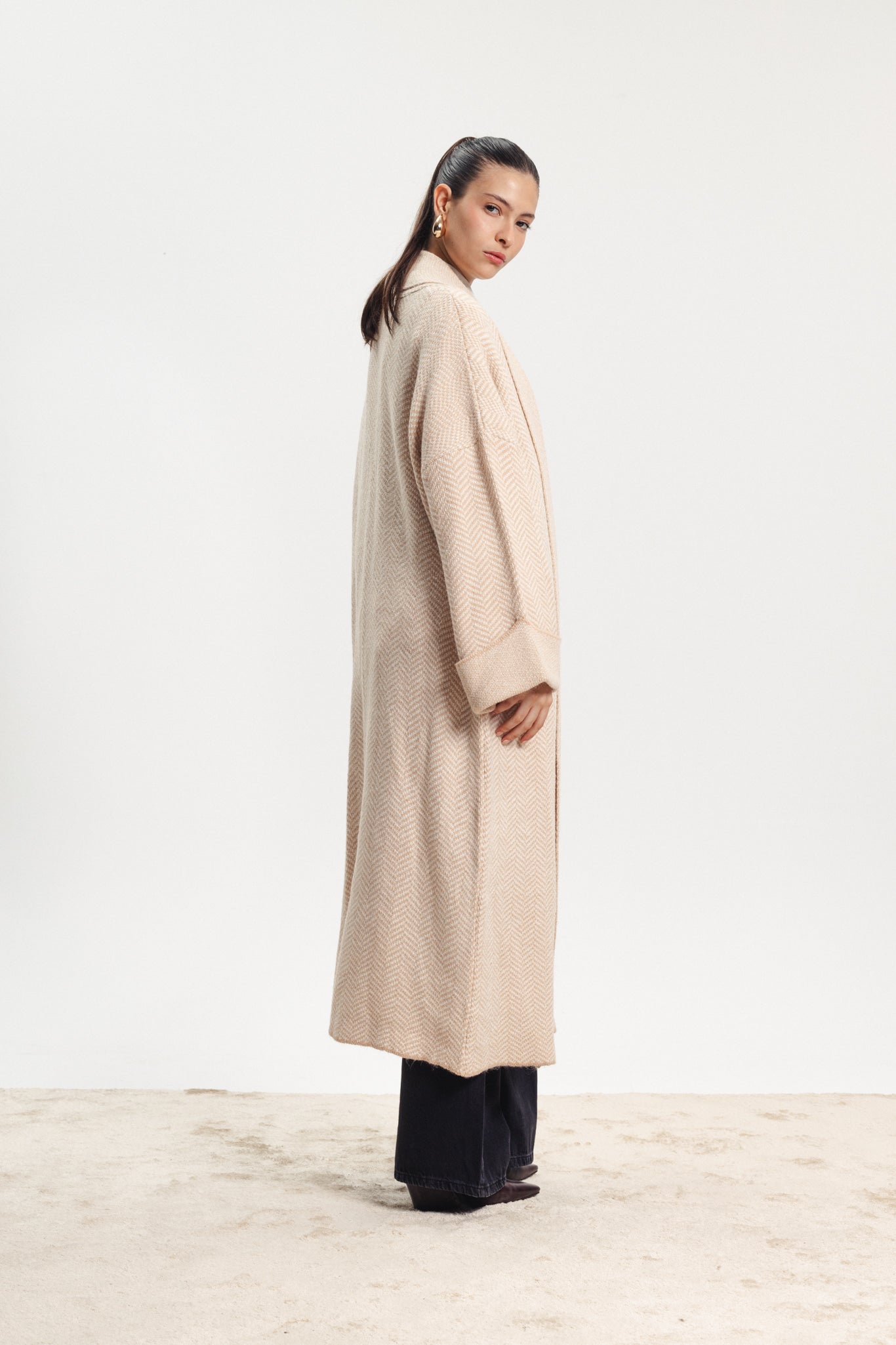 Maxi Knit Coat - Beige