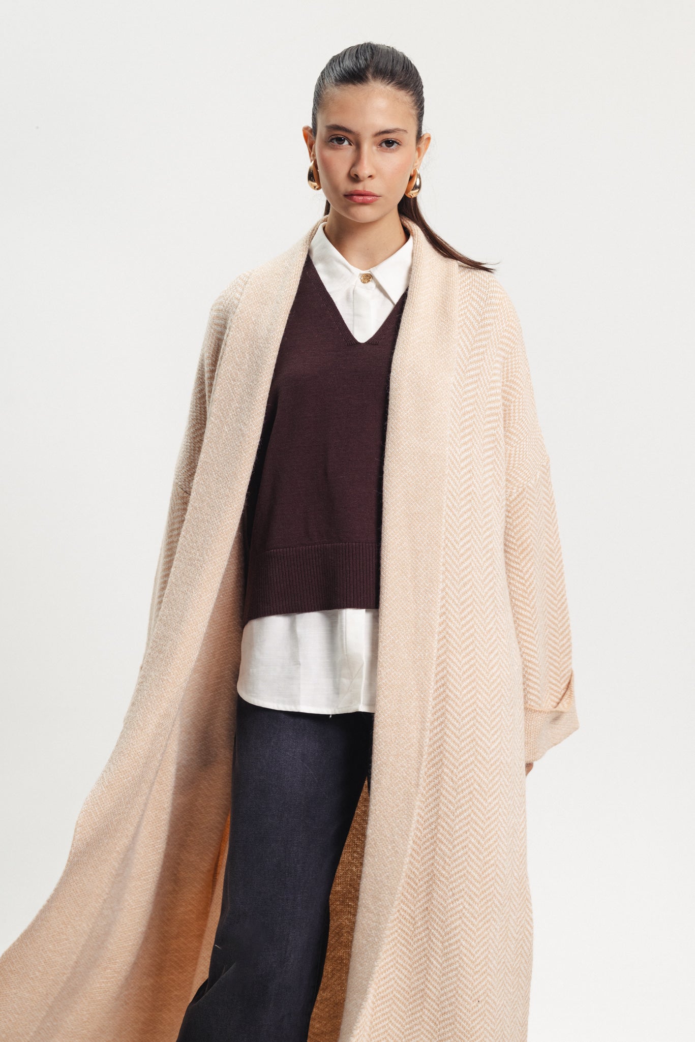 Maxi Knit Coat - Beige