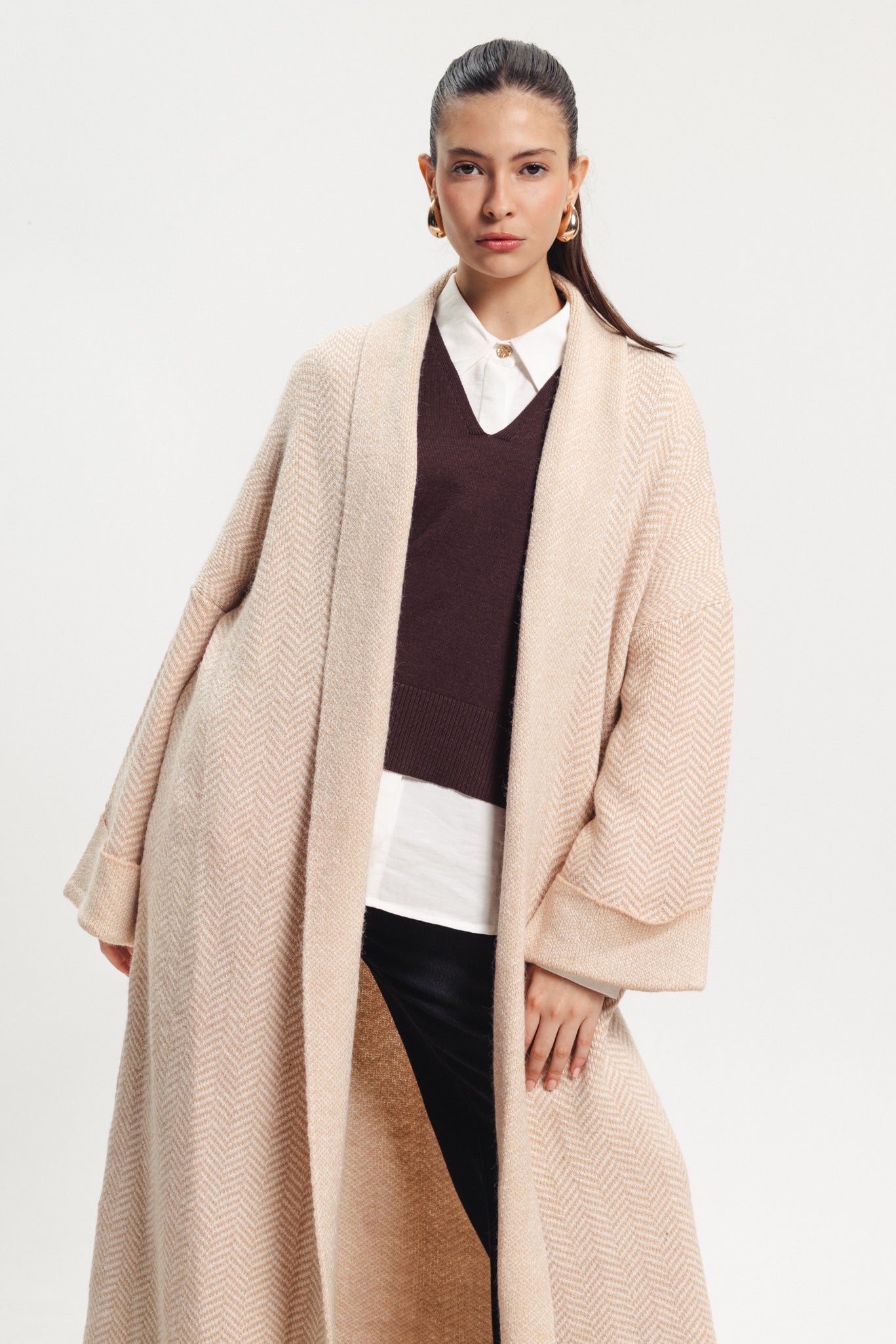 Maxi Knit Coat - Beige