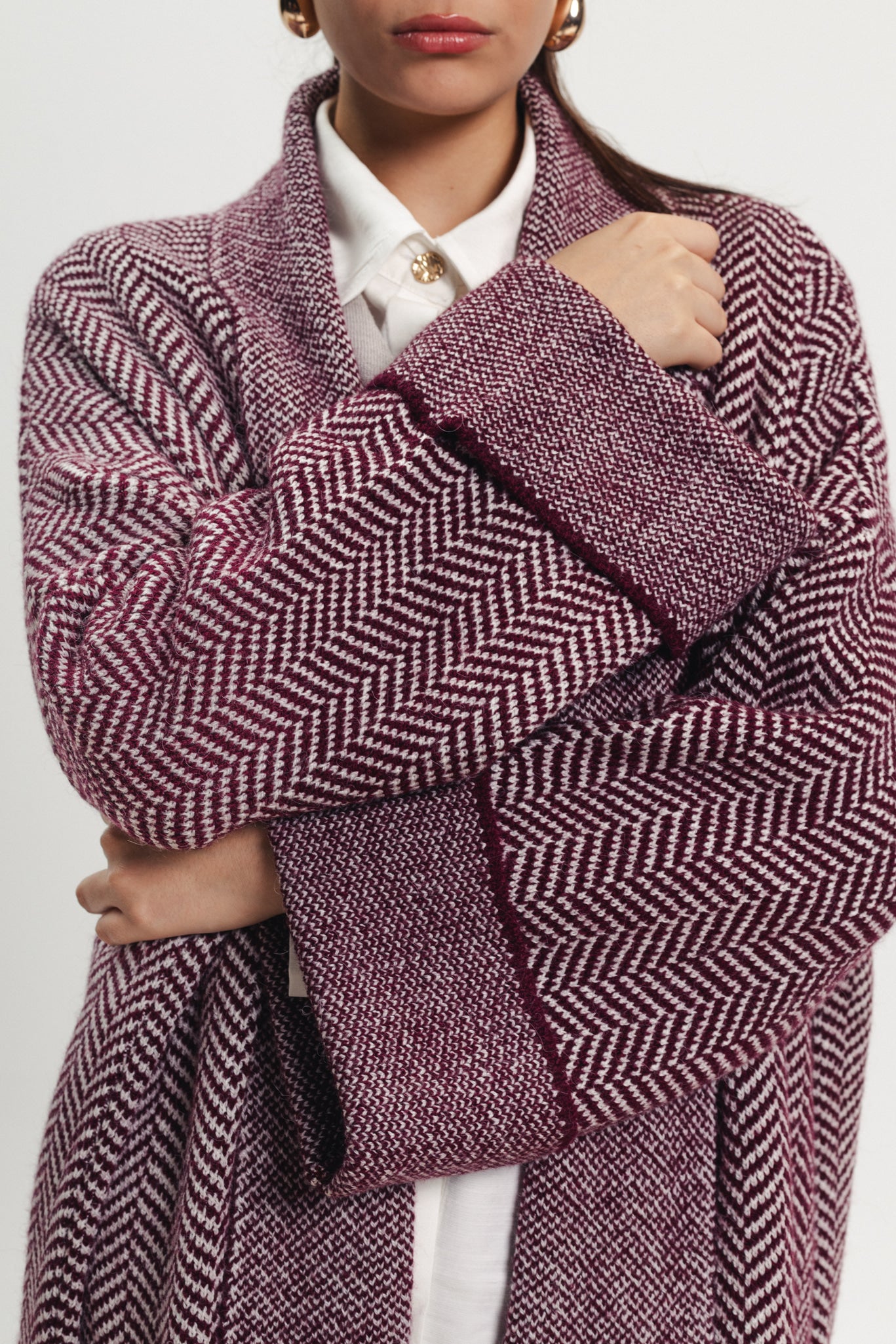 Maxi Knit Coat - Burgundy