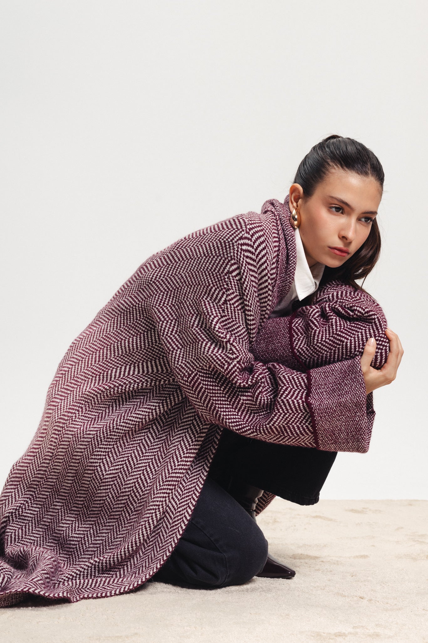 Maxi Knit Coat - Burgundy