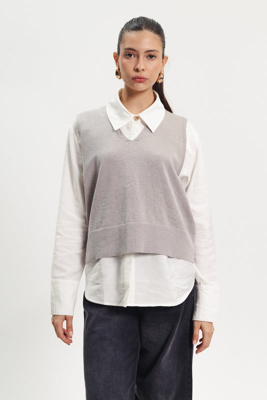 Knit Vest - Grey