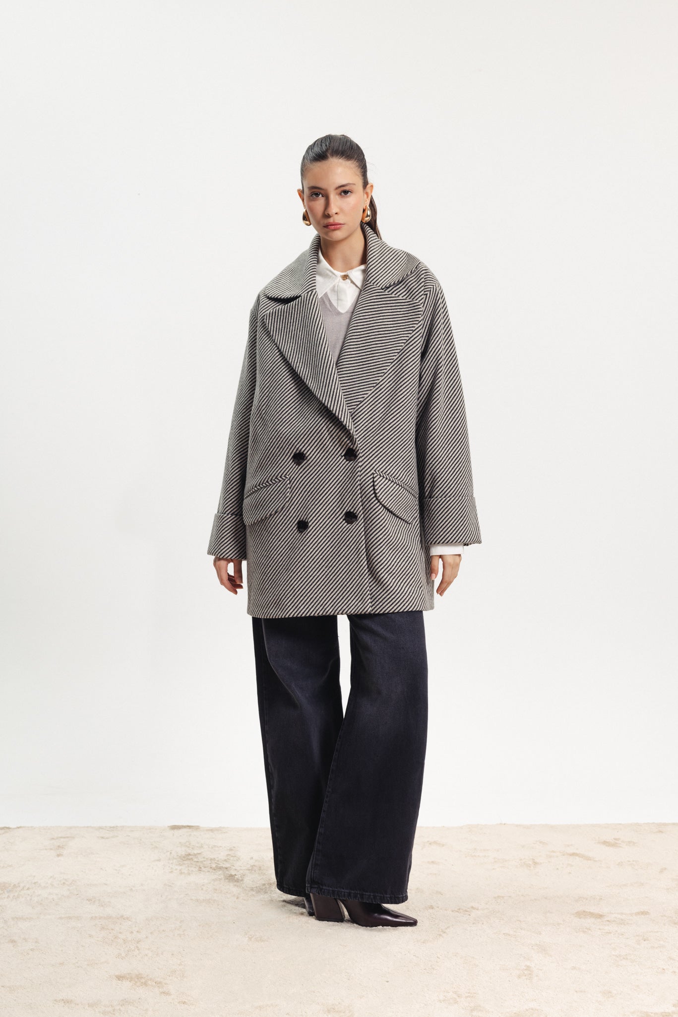 Mid Length Coat - Grey