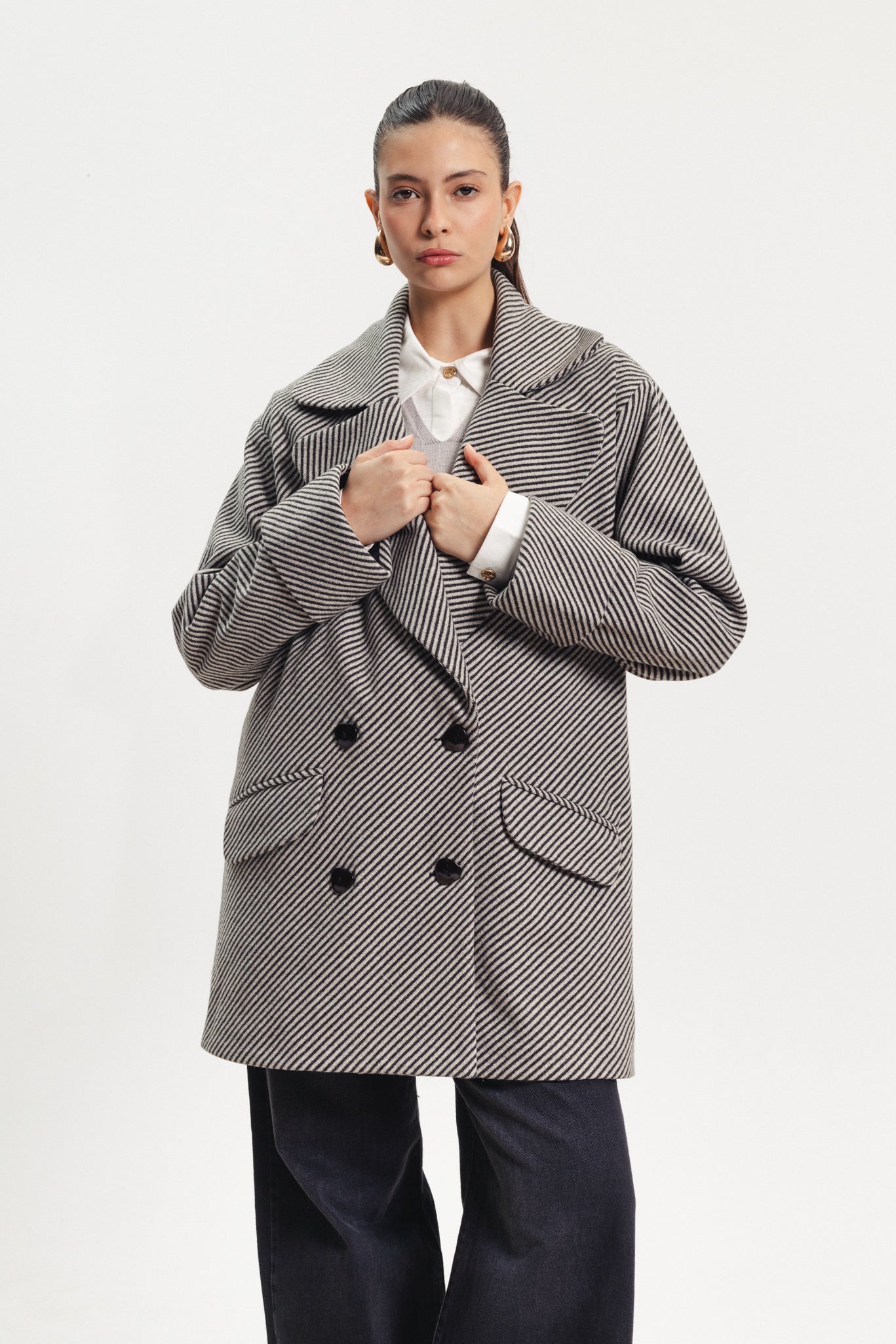 Mid Length Coat - Grey