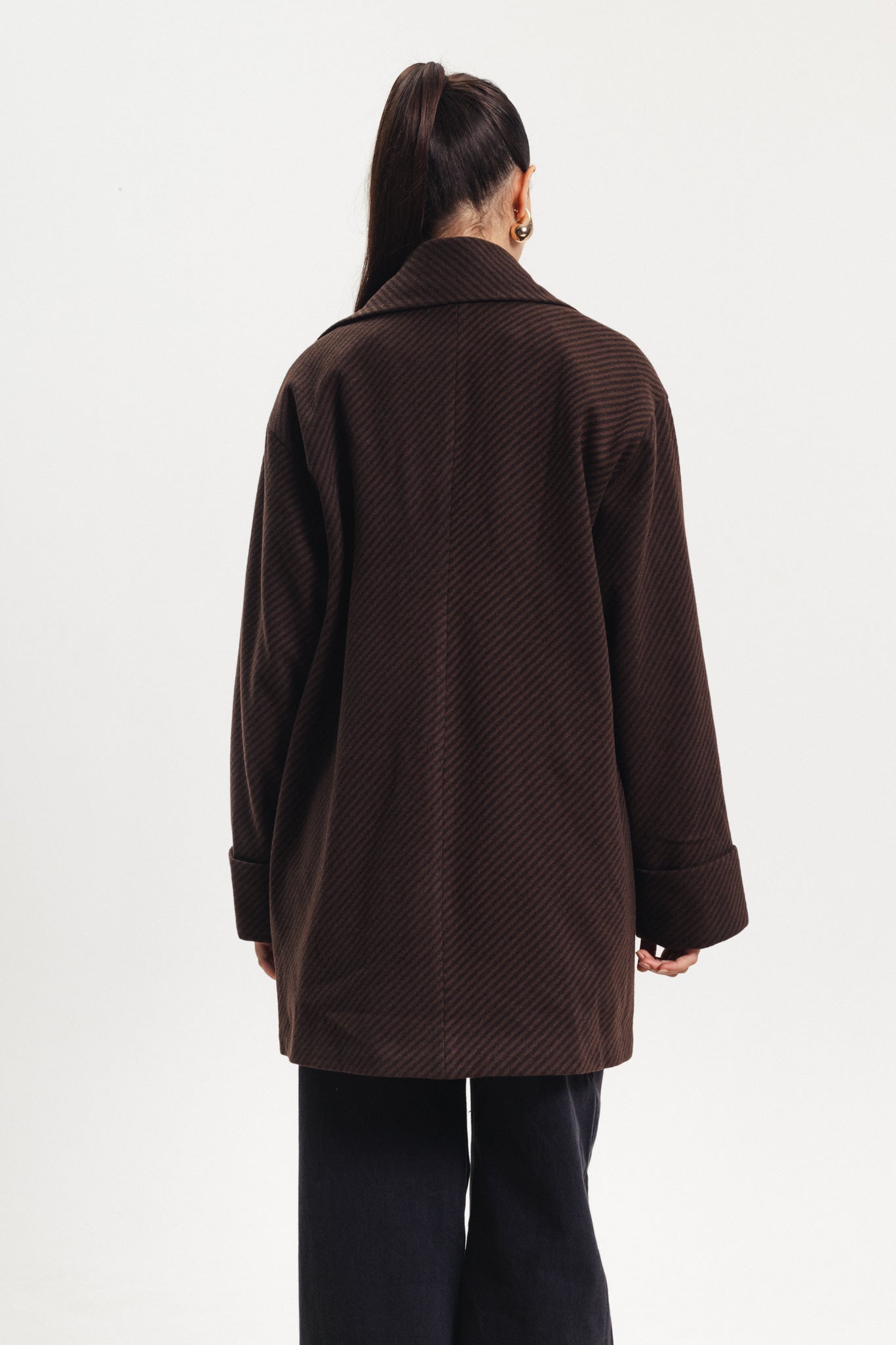 Mid Length Coat - Dark Brown