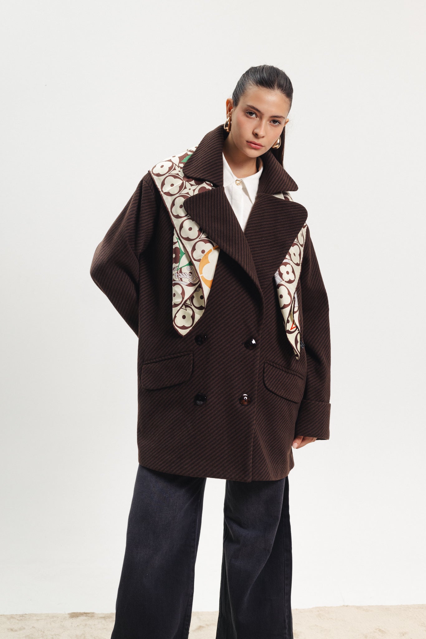 Mid Length Coat - Dark Brown