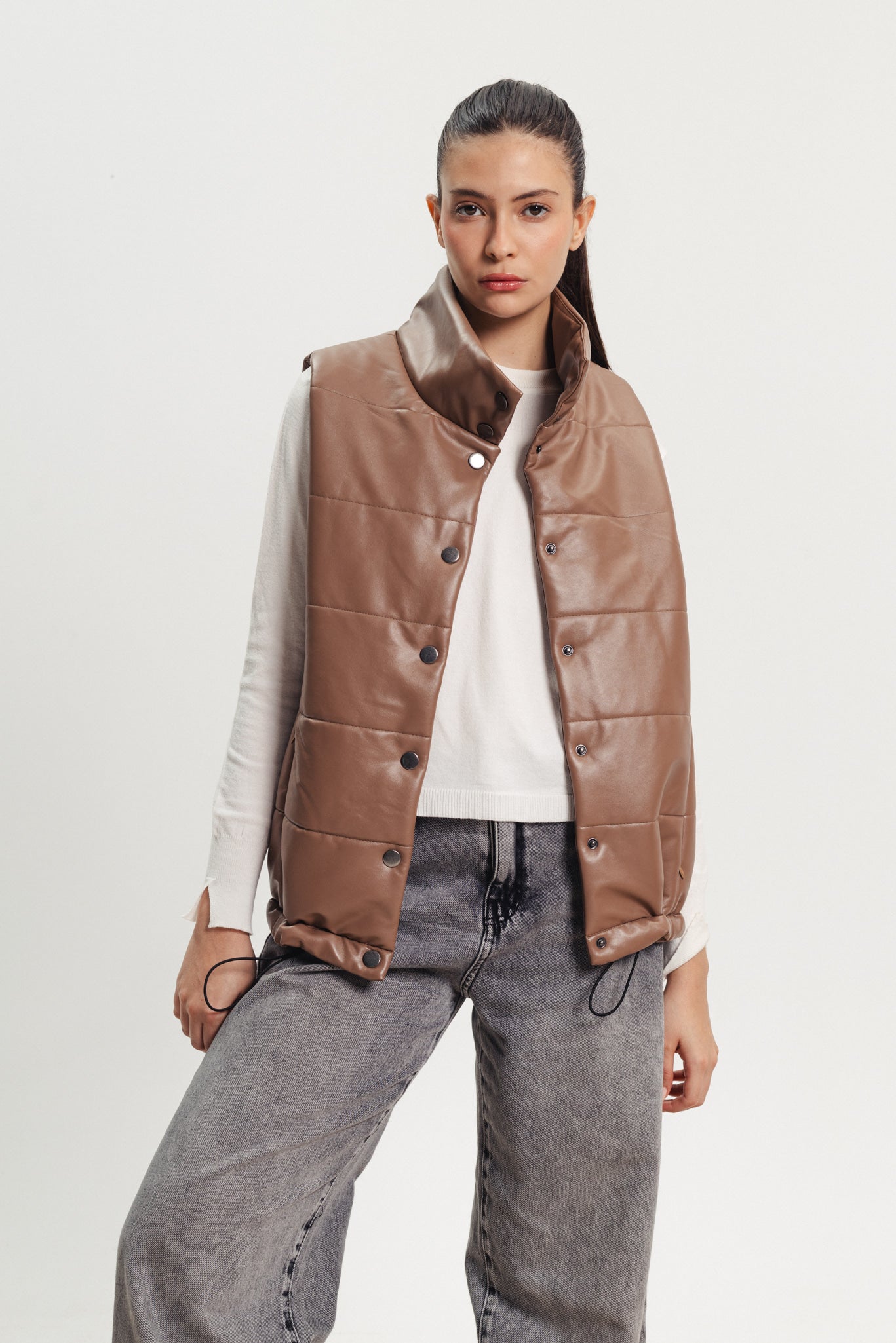 Puffer Vest - Coffee