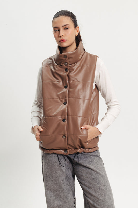 Puffer Vest - Coffee