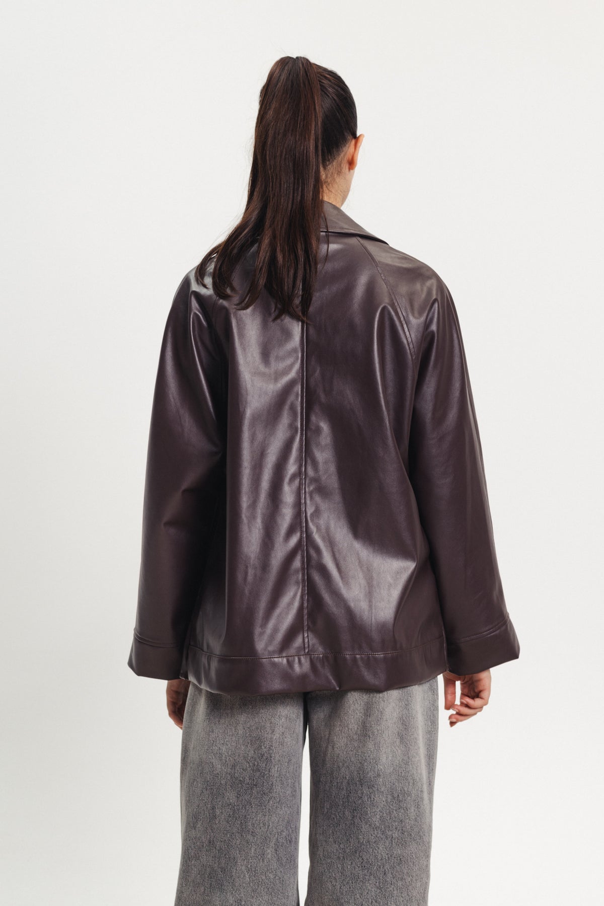 Leather Oversized Blazer