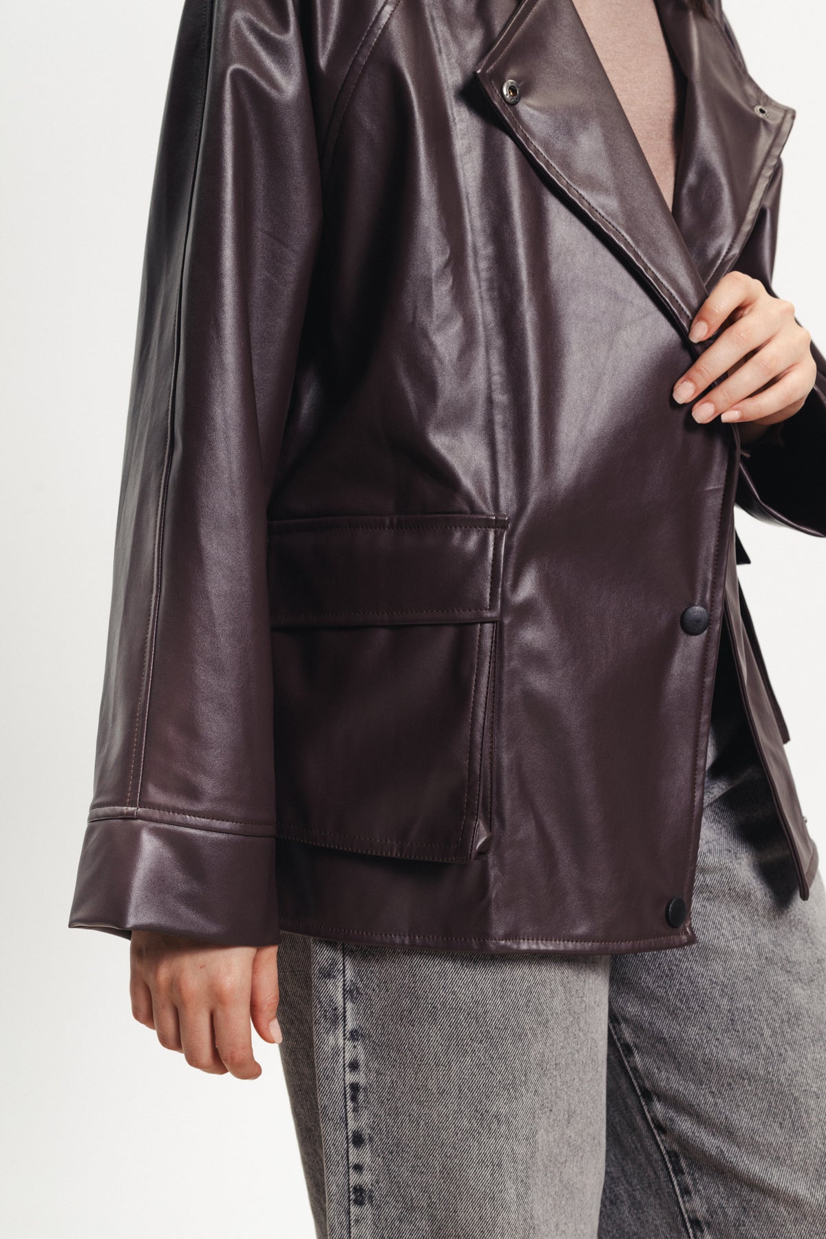 Leather Oversized Blazer