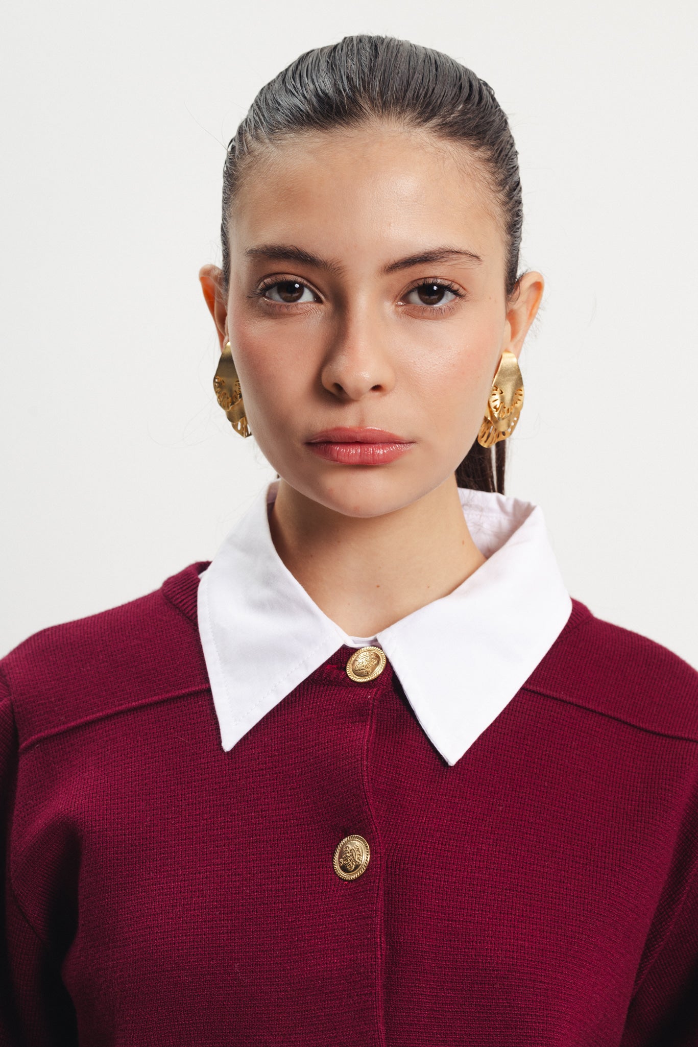 Barrel Sleeves Sweater - Burgundy