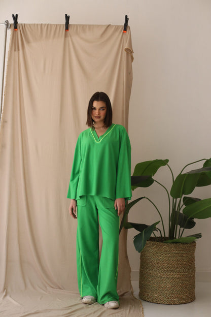 The Cozy Set in Electric Green