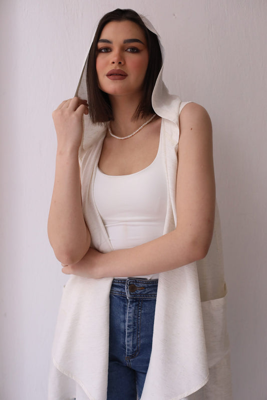 Linen Hooded Vest