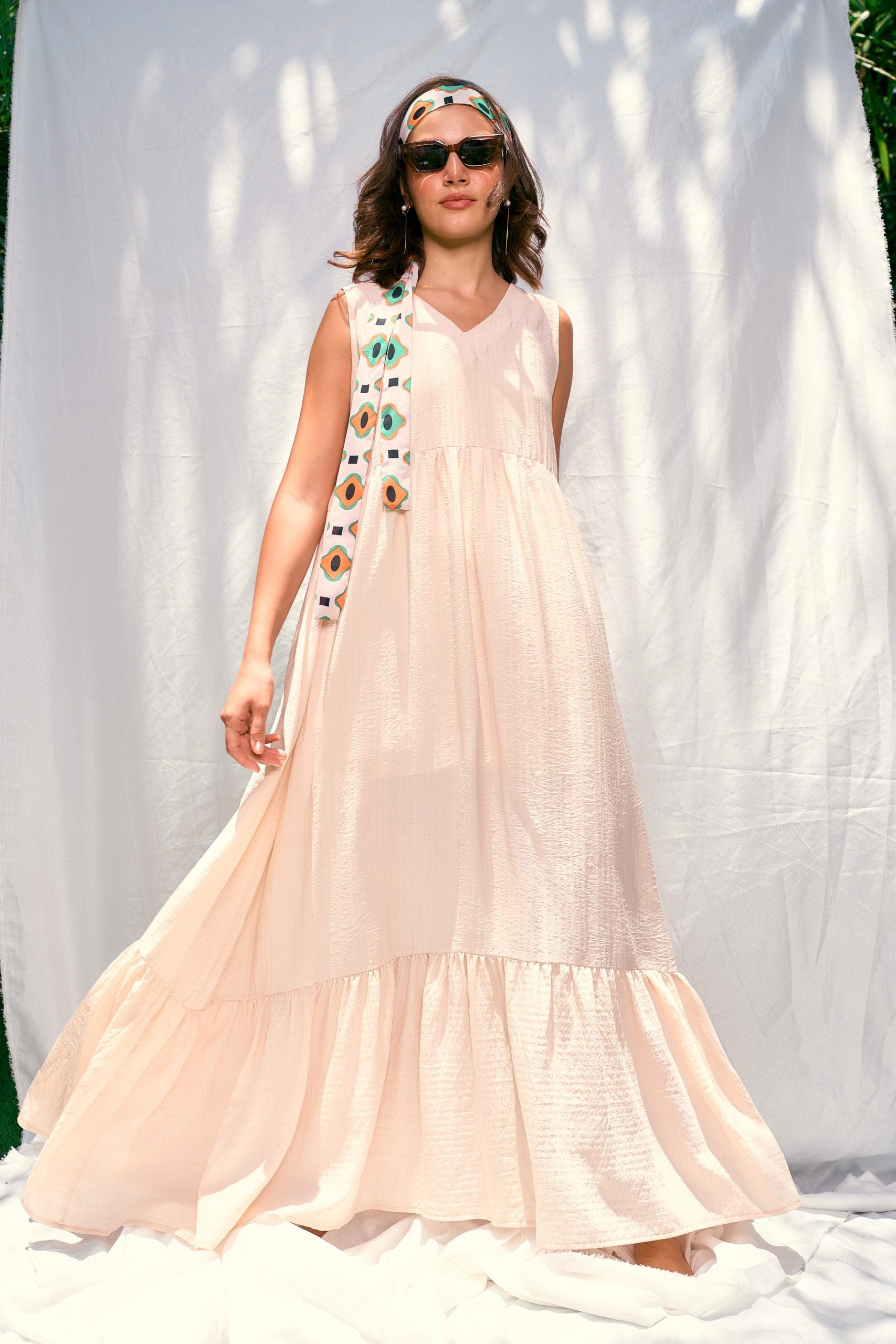 ELEGANT IN LAYERED LINEN DRESS – Camicie.eg