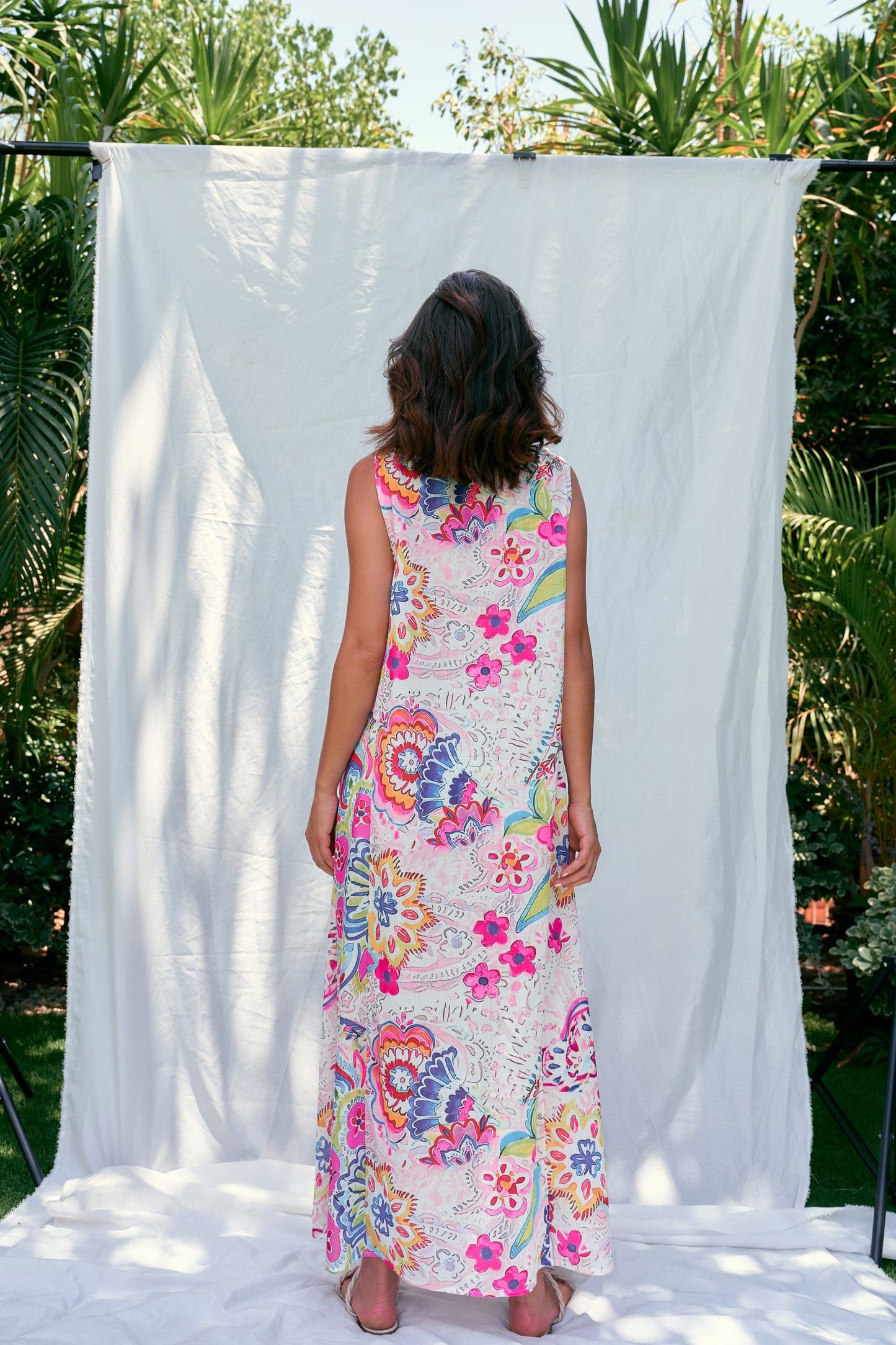 TROPICAL FLOWERS PASTEL DRESS