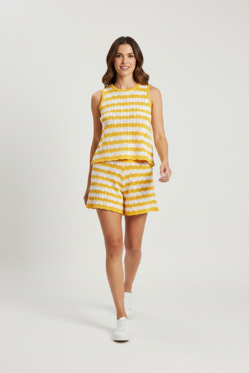 Zigzag Knit Set - Yellow