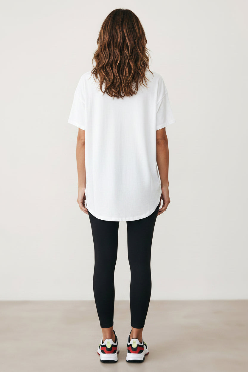 Boat Neck Cotton T-Shirt