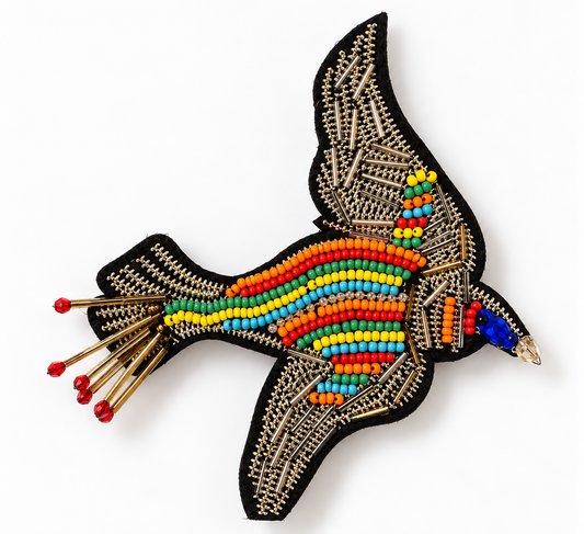 Beaded Bird Brooch