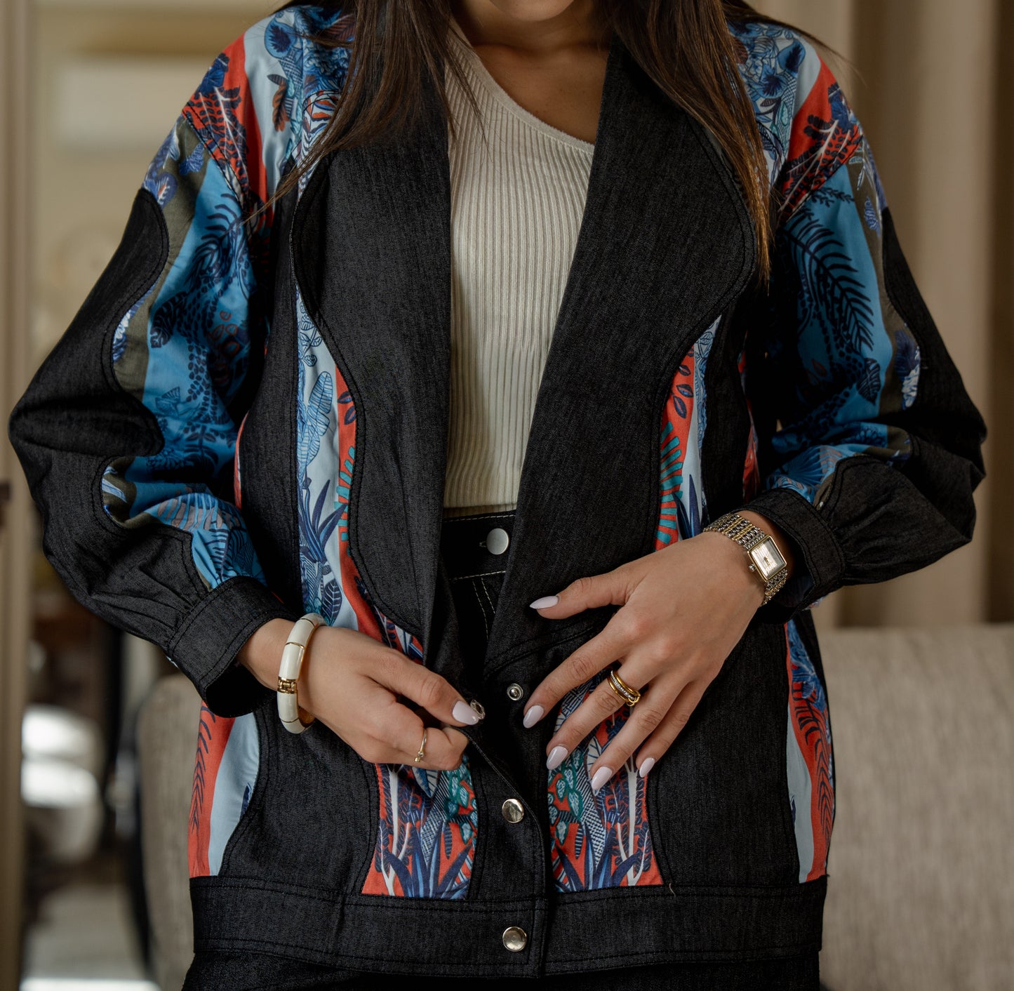Patched Denim Shirt