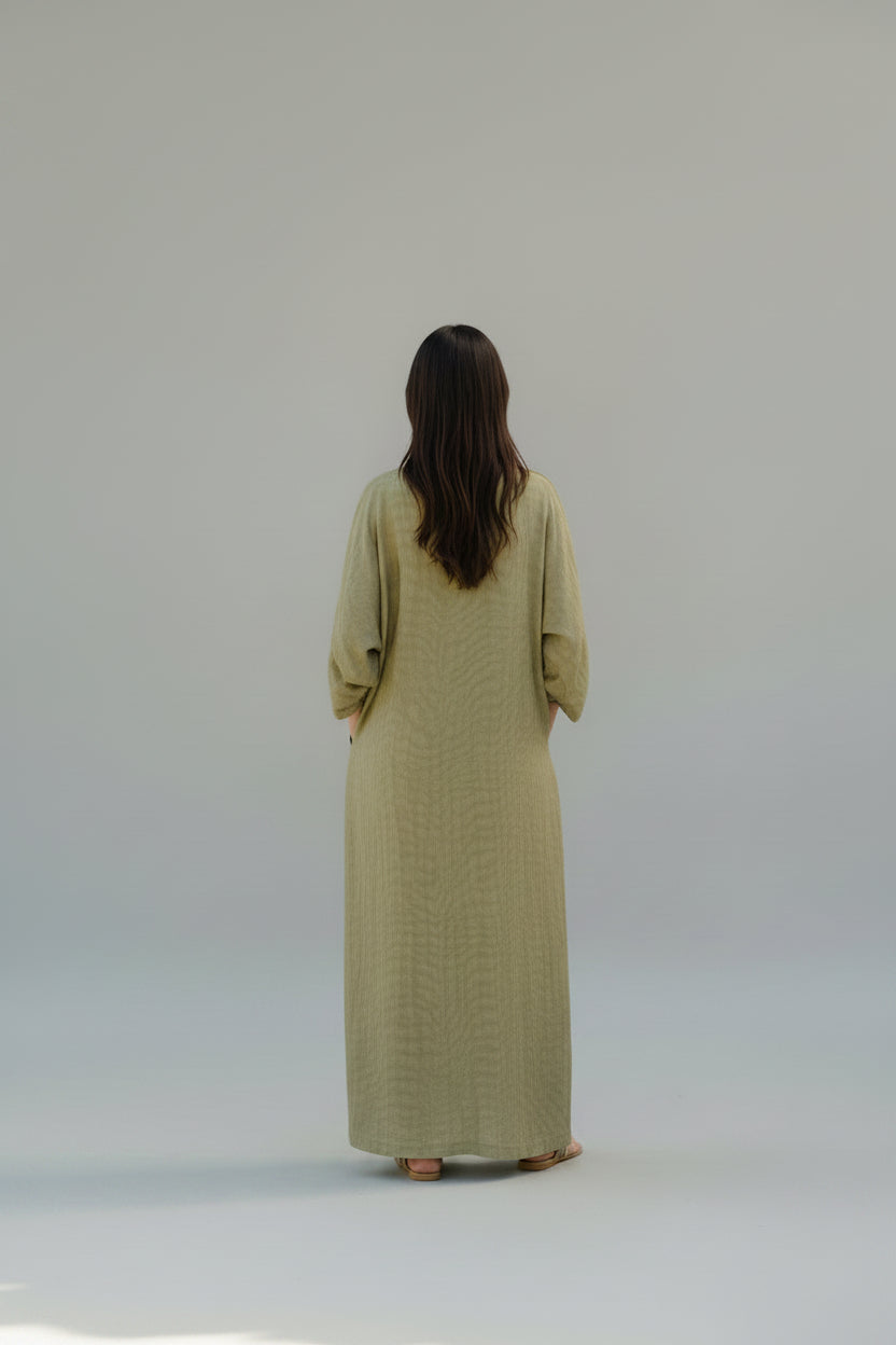 Overlapping Maxi Dress - Olive