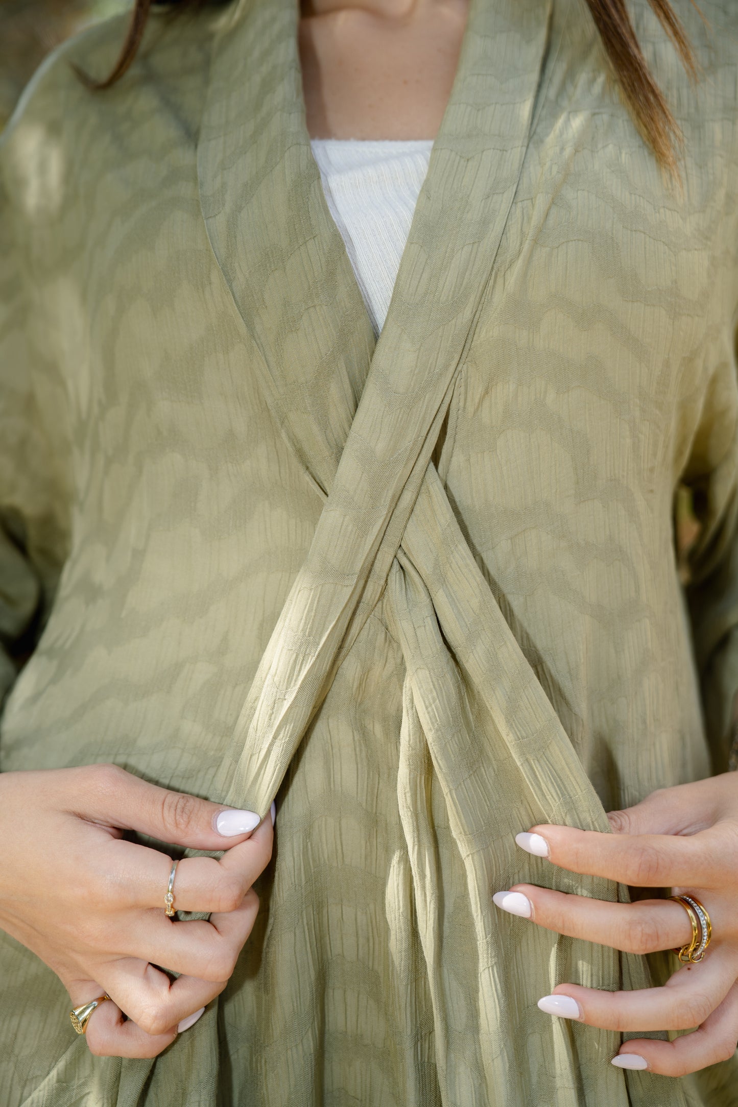 Overlapping Maxi Dress - Olive