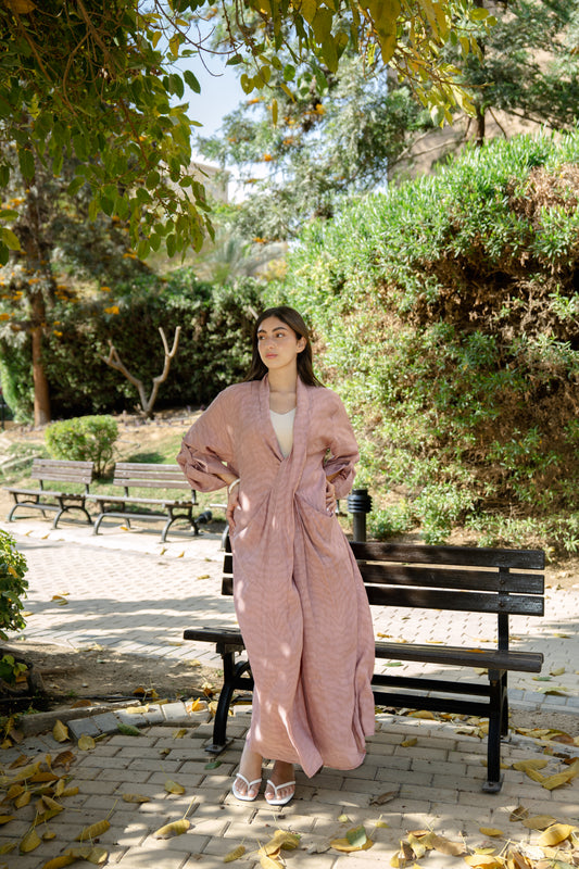 Overlapping Maxi Dress - Pink