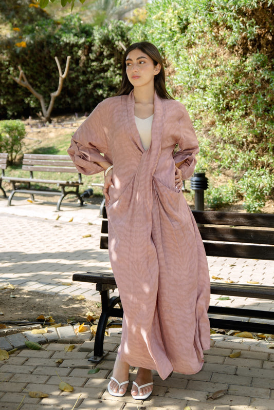 Overlapping Maxi Dress - Pink