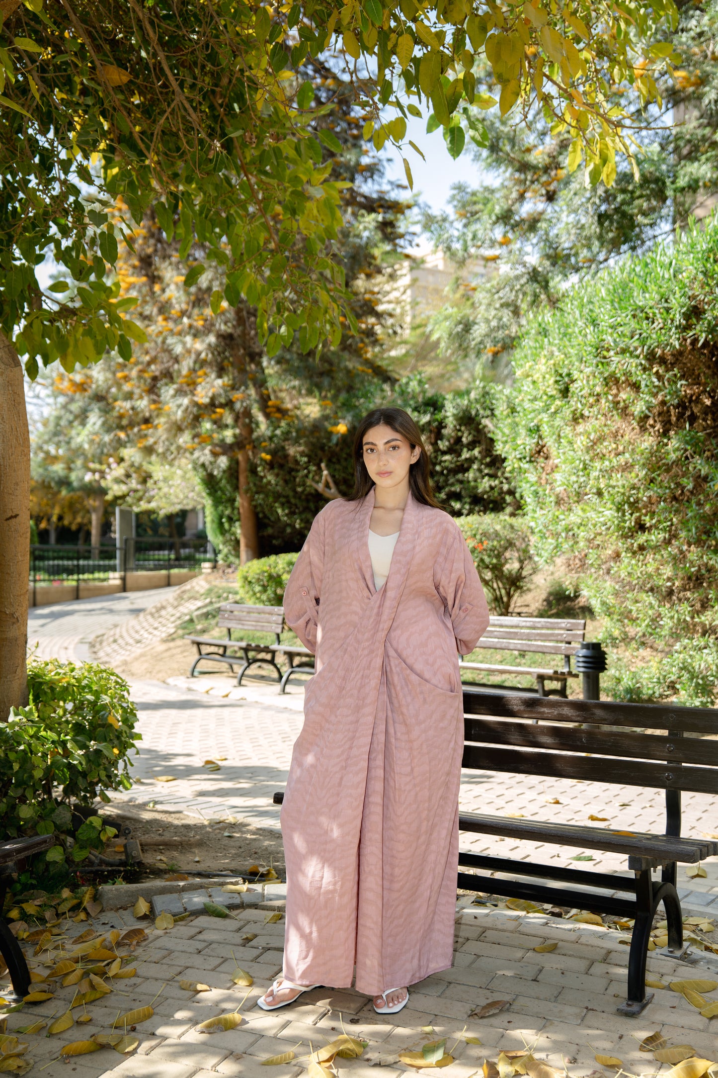 Overlapping Maxi Dress - Pink