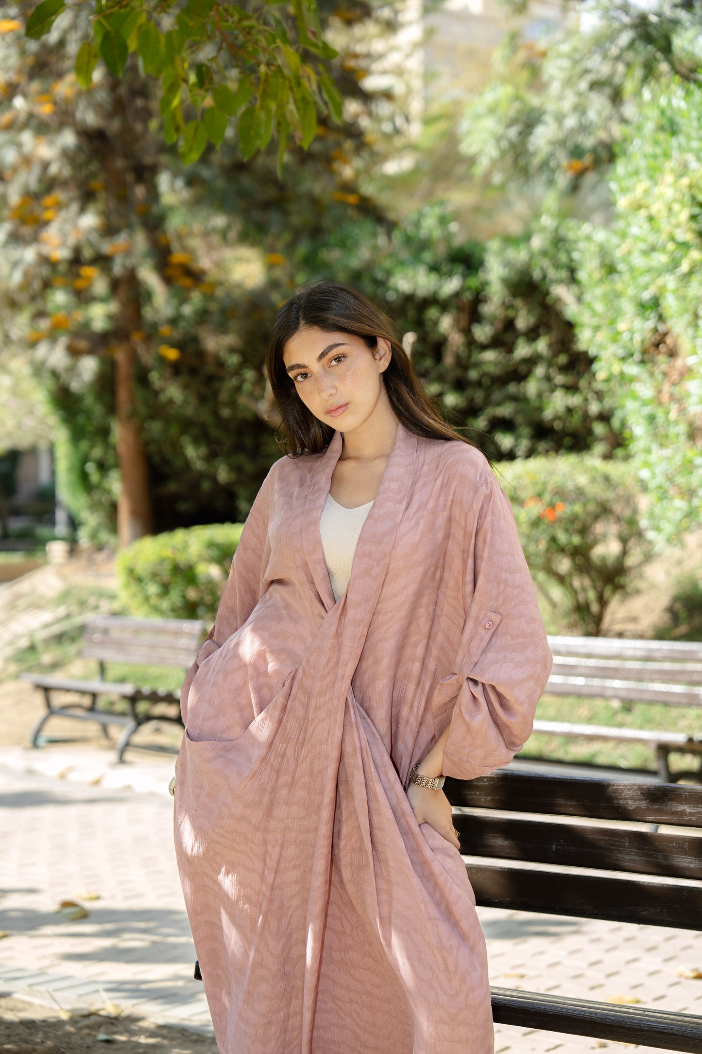 Overlapping Maxi Dress - Pink
