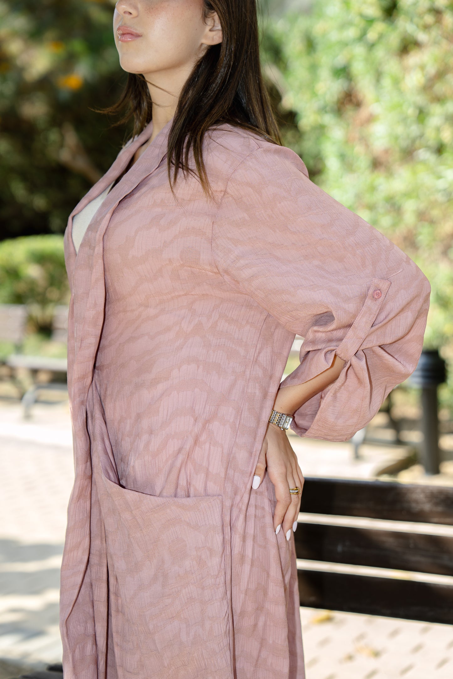 Overlapping Maxi Dress - Pink