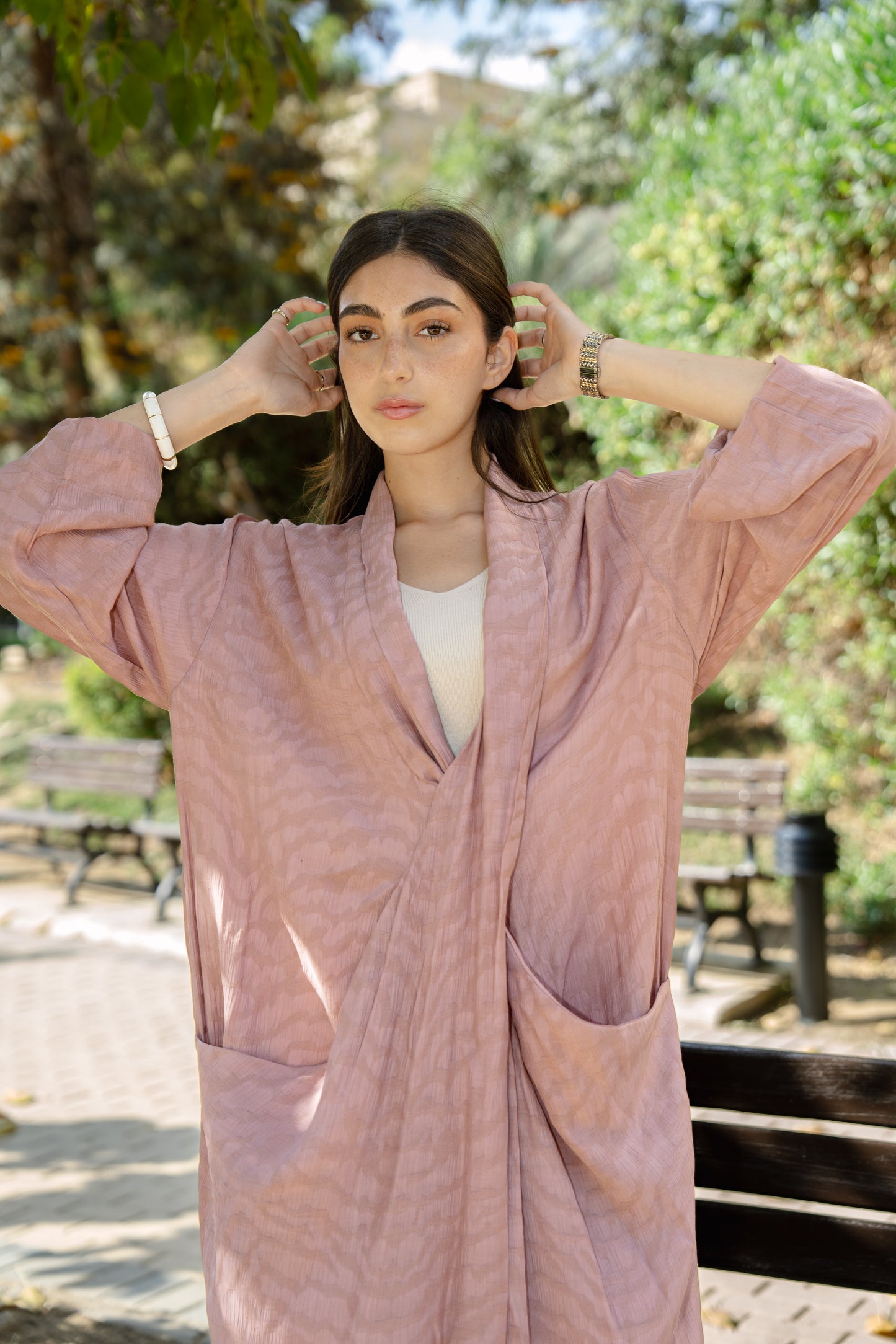 Overlapping Maxi Dress - Pink