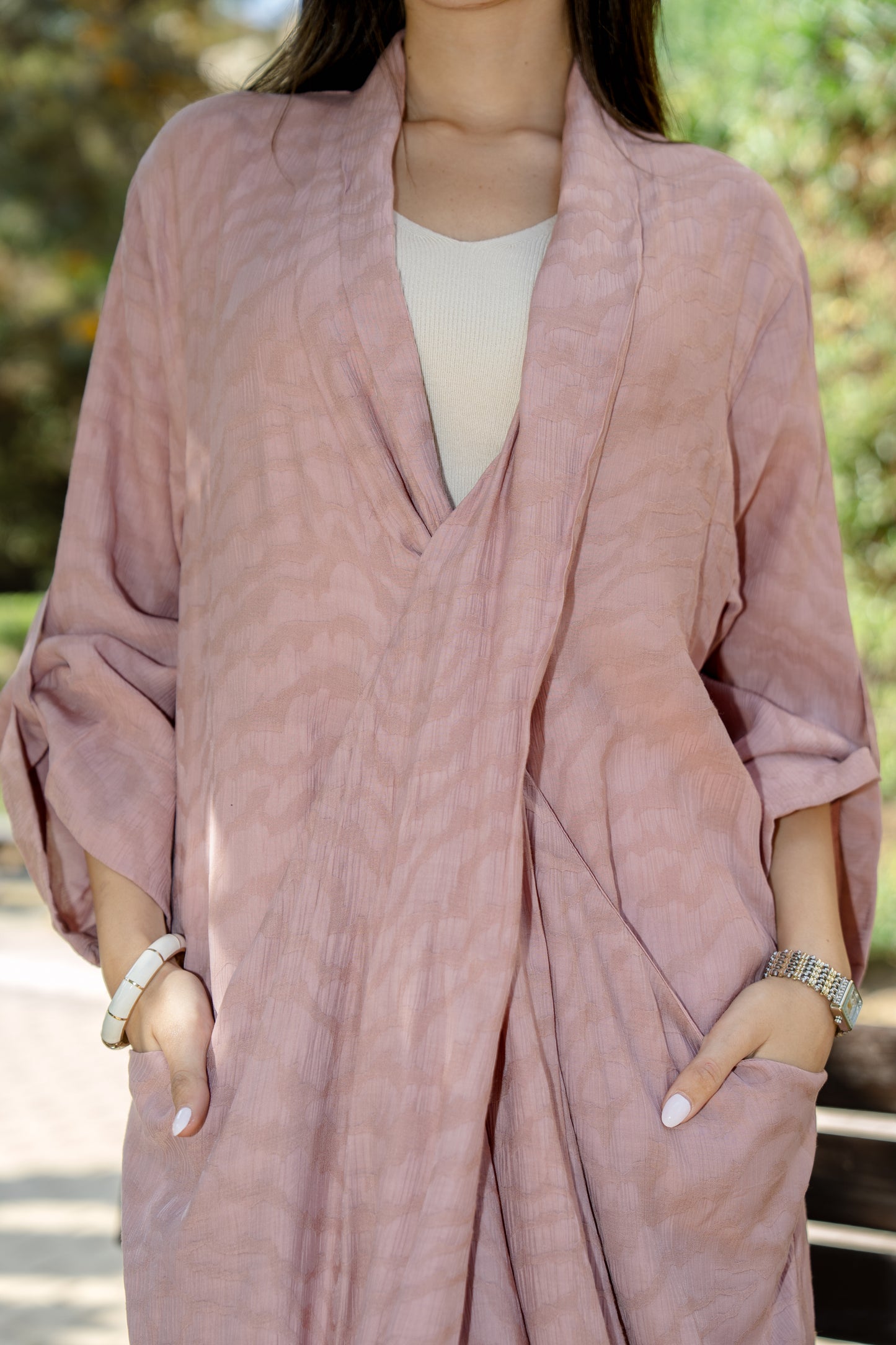 Overlapping Maxi Dress - Pink