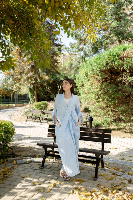Overlapping Maxi Dress - Baby Blue