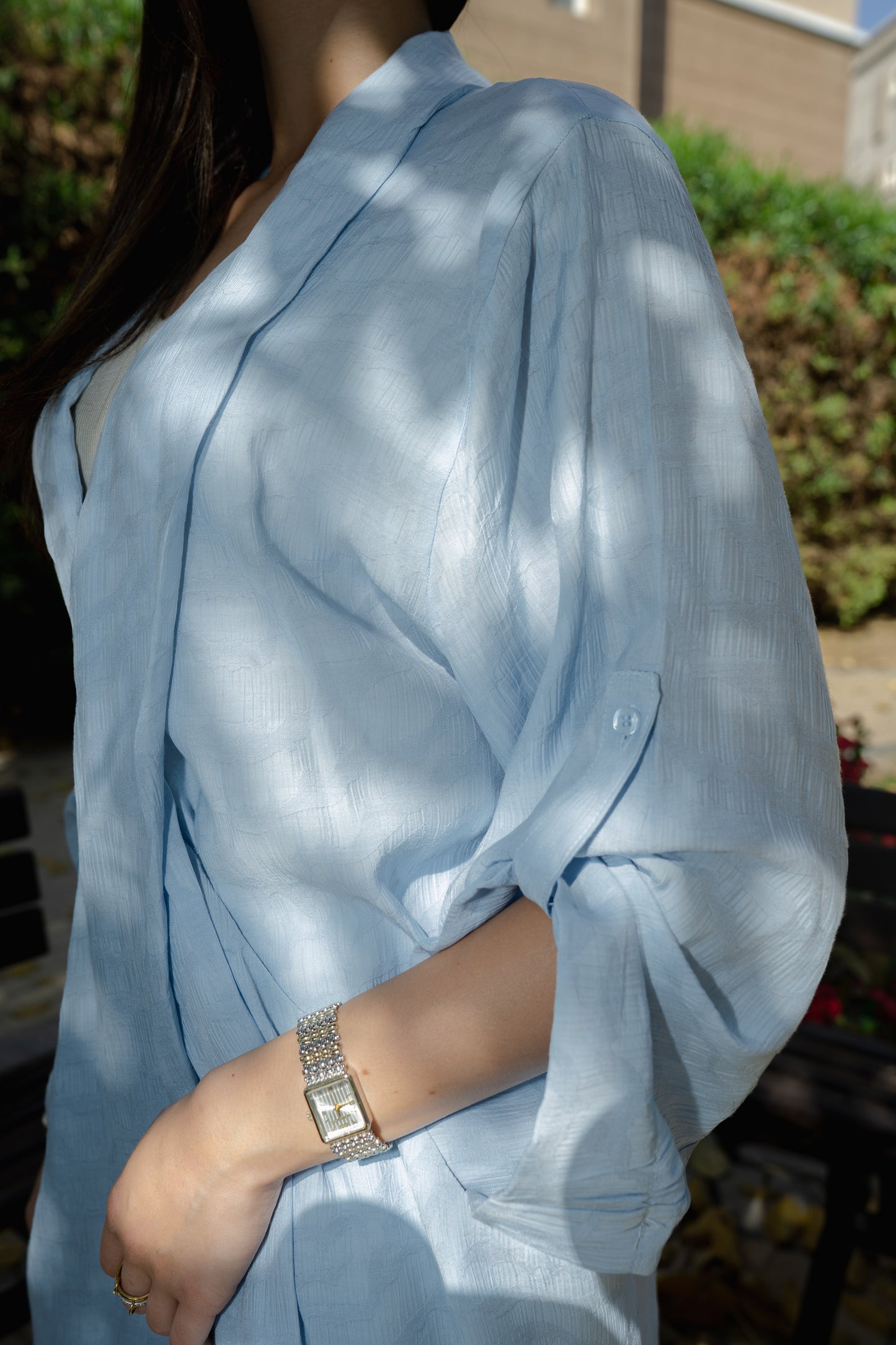 Overlapping Maxi Dress - Baby Blue