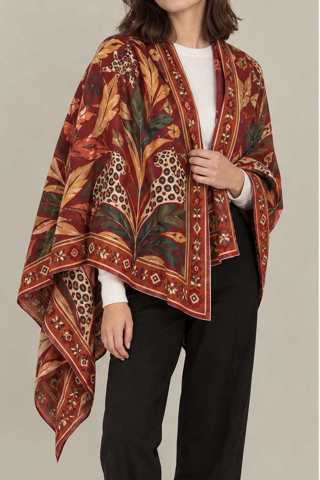Suede Printed Scarf