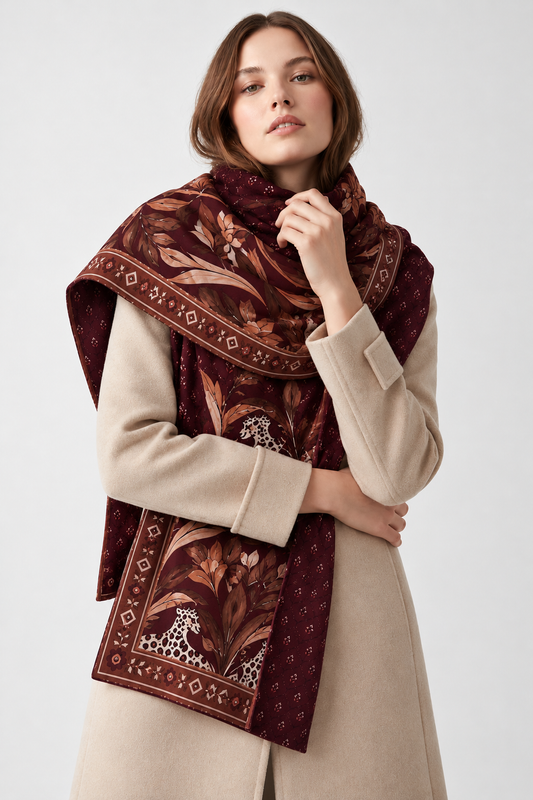 Suede Printed Scarf