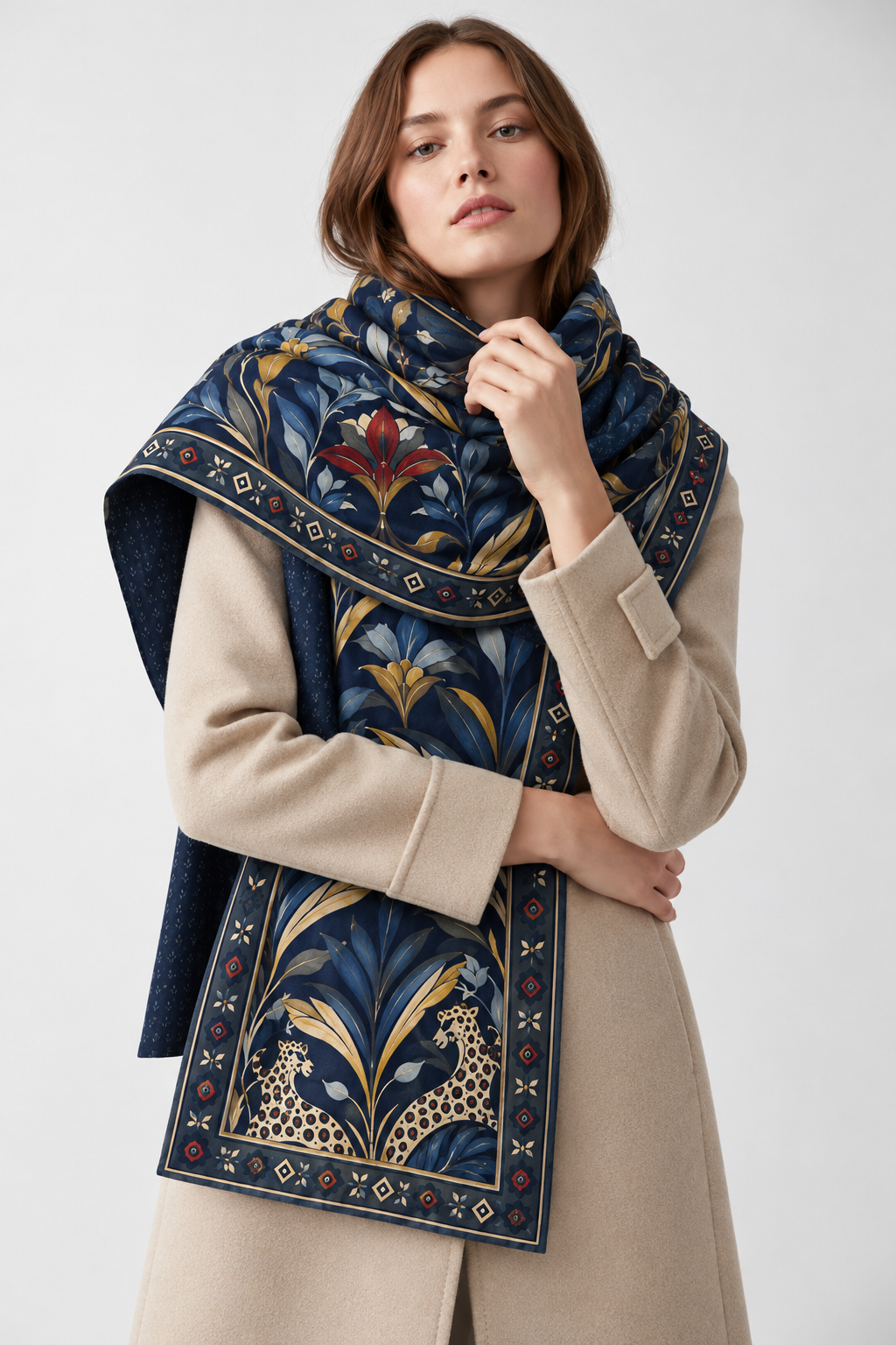 Suede Printed Scarf
