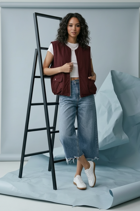 Utility Cargo Vest - Wine