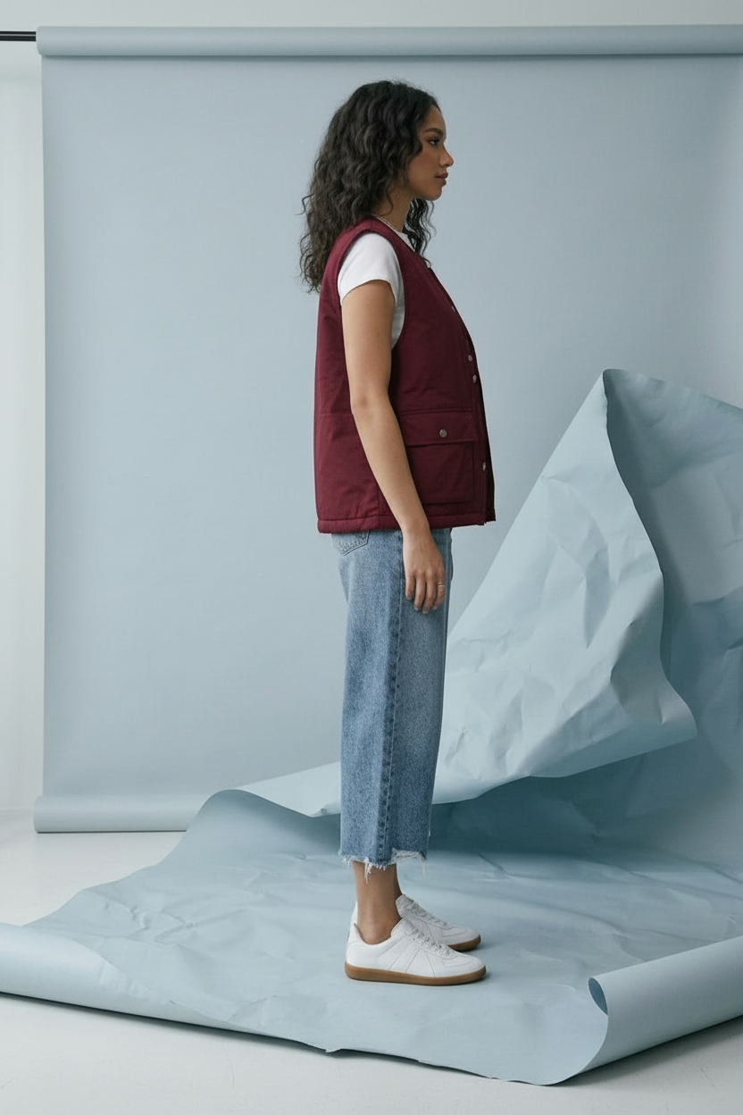 Utility Cargo Vest - Wine
