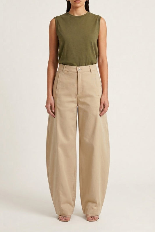 Soft Touch Gabardine Pants- Beige