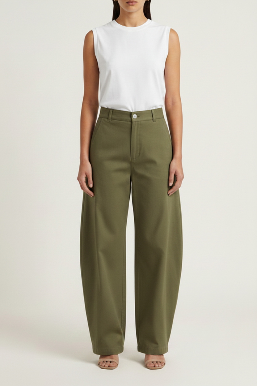 Soft Touch Gabardine Pants- Olive
