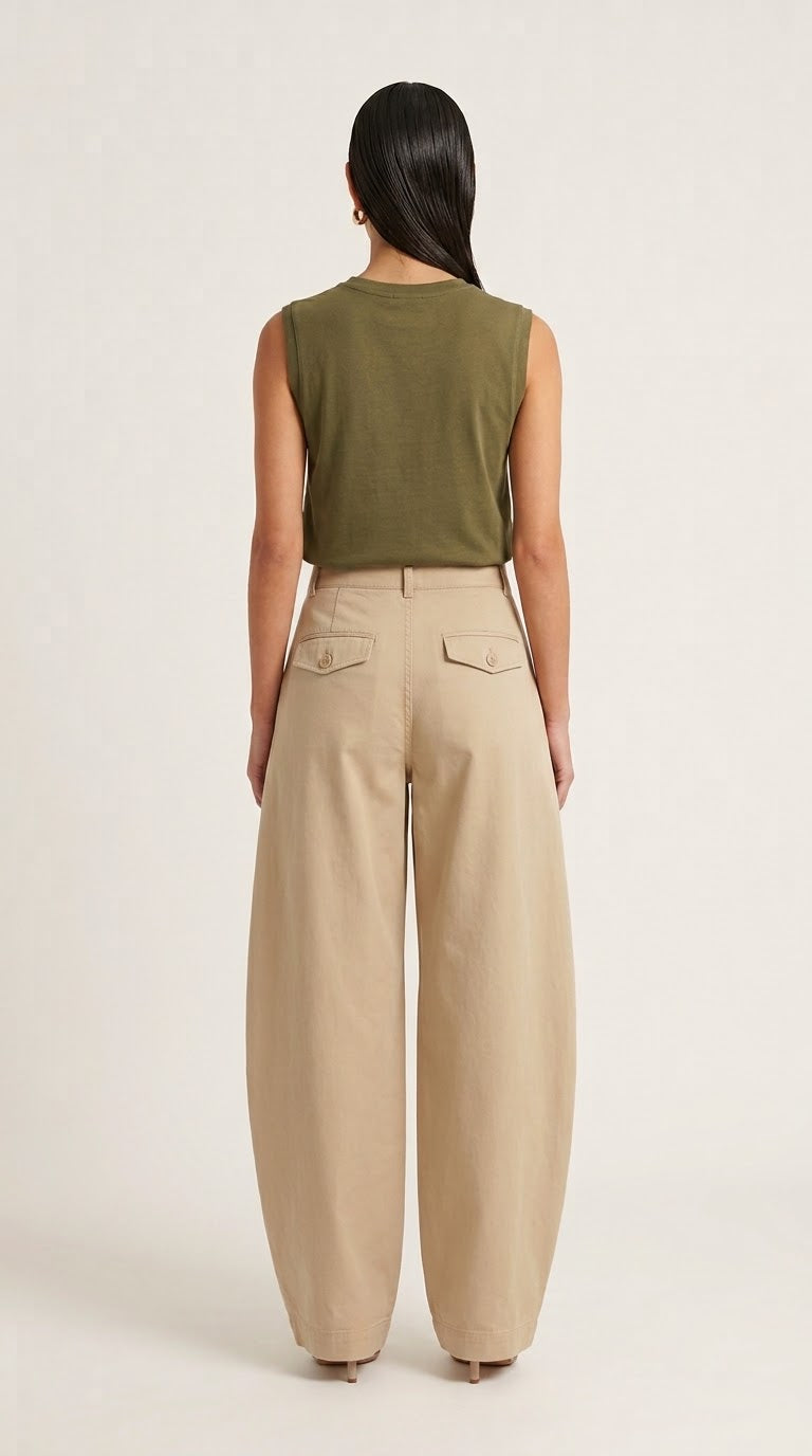 Soft Touch Gabardine Pants- Beige