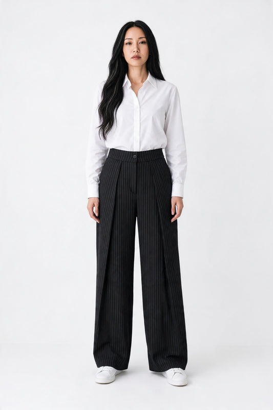 Paneled striped Pants