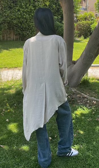 Asymmetric Linen Blazer