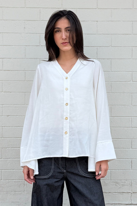 Bell Sleeves Shirt - White