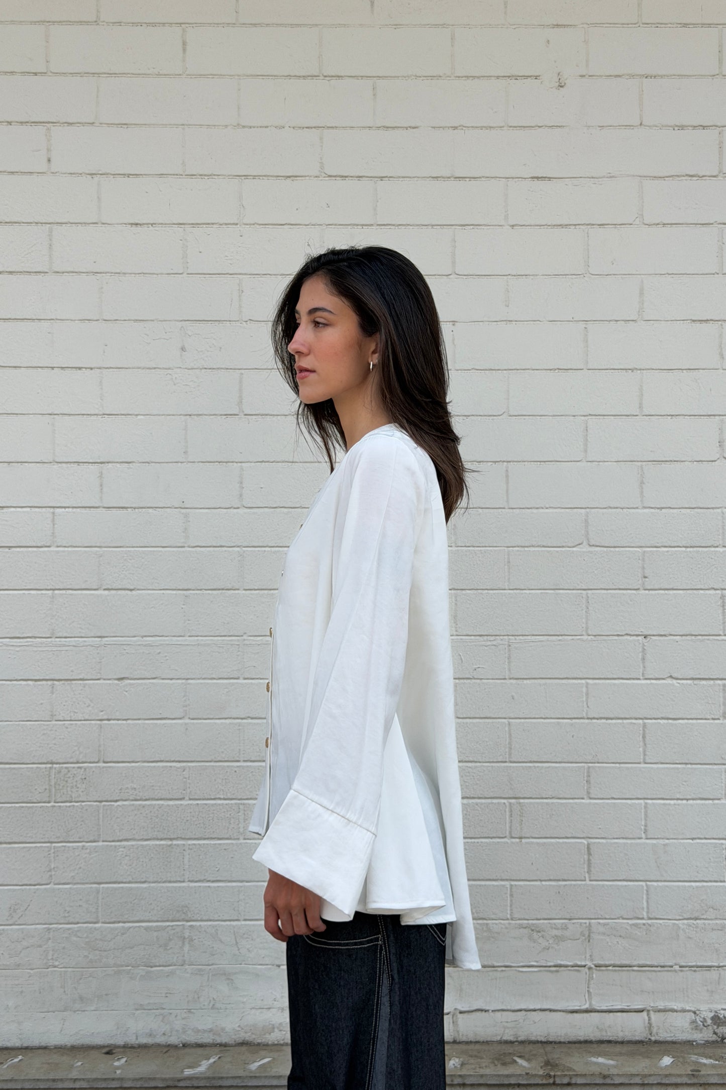 Bell Sleeves Shirt - White