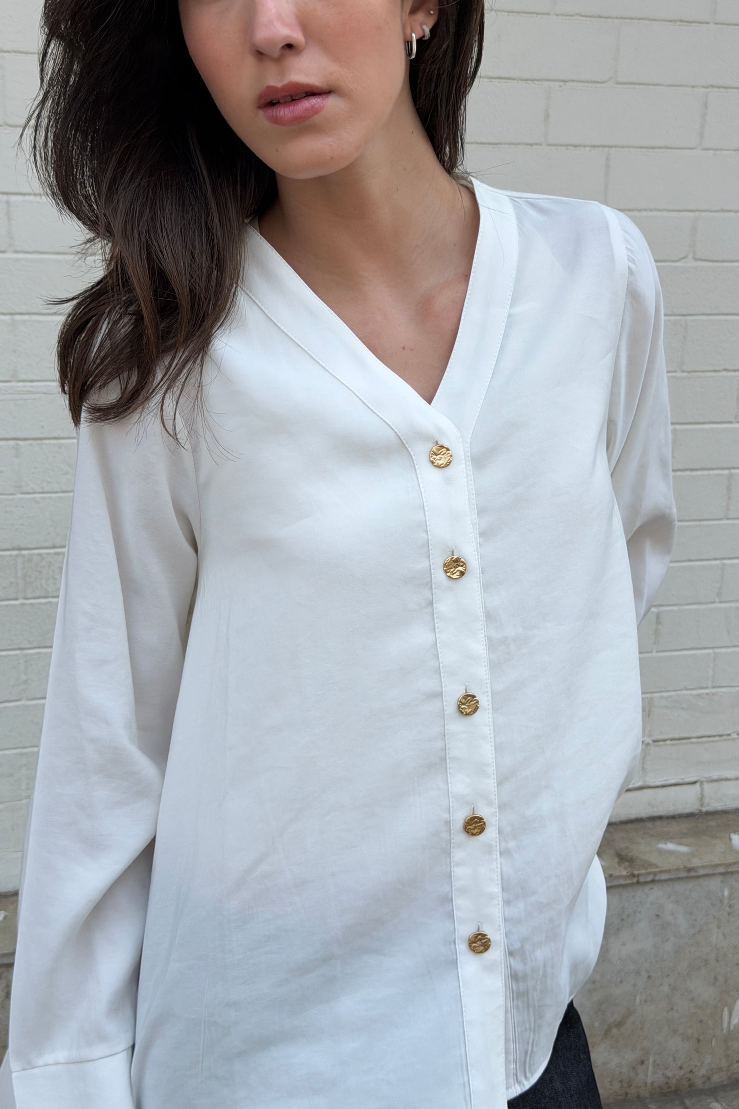 Bell Sleeves Shirt - White